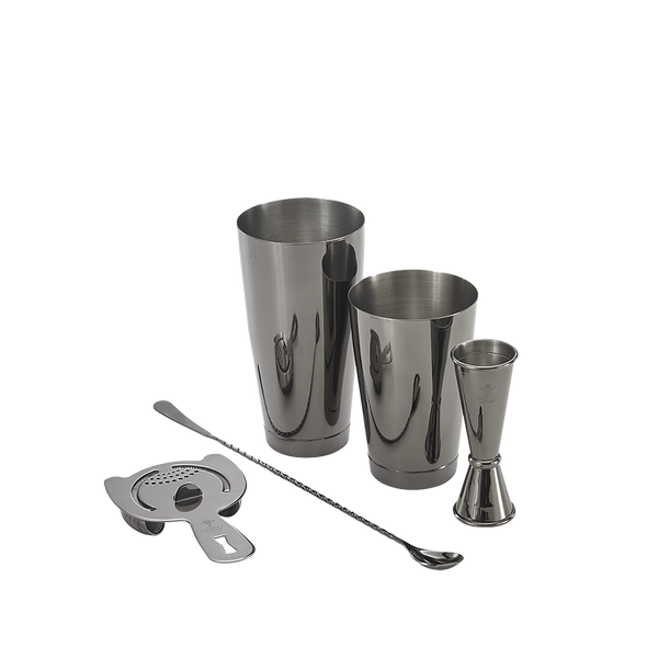 Barfly Starter Barware Set Gun Metal Black Born to Shake