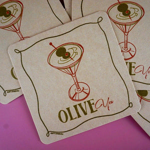 Dirty Martini Coaster Set of 5