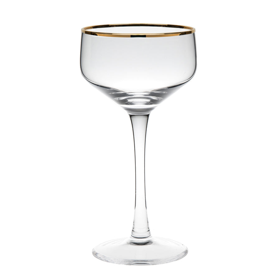 Gold Rimmed Coupe Glass